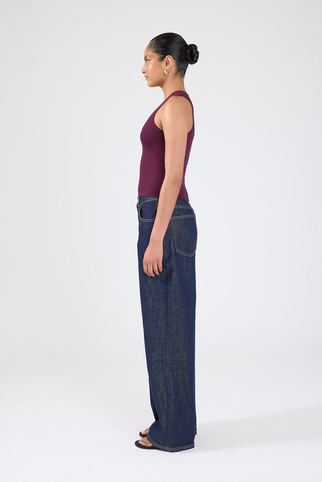 Knit Racer Top Plum