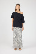 Maxi Skirt Black/White Stripe