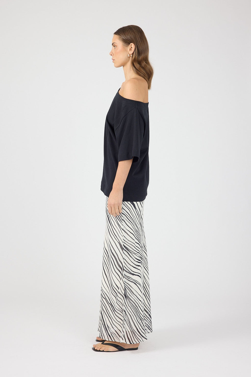 Maxi Skirt Black/White Stripe