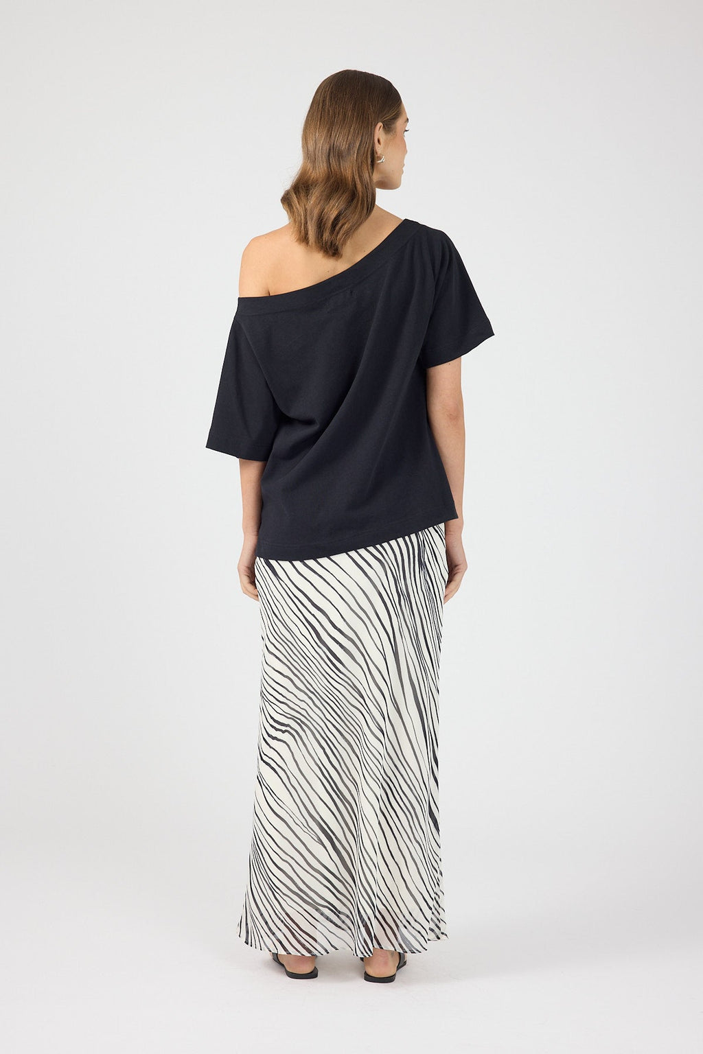 Maxi Skirt Black/White Stripe