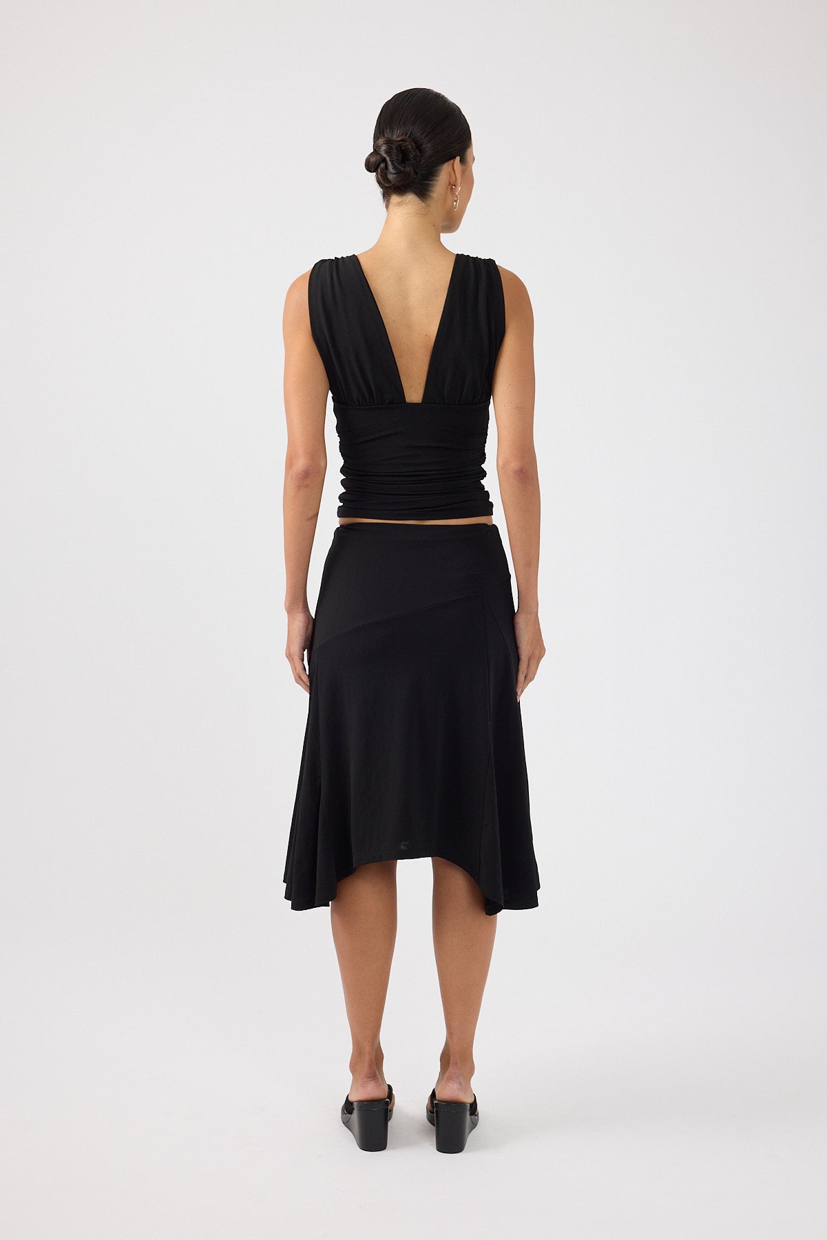 Asymmetrical Midi Skirt Black