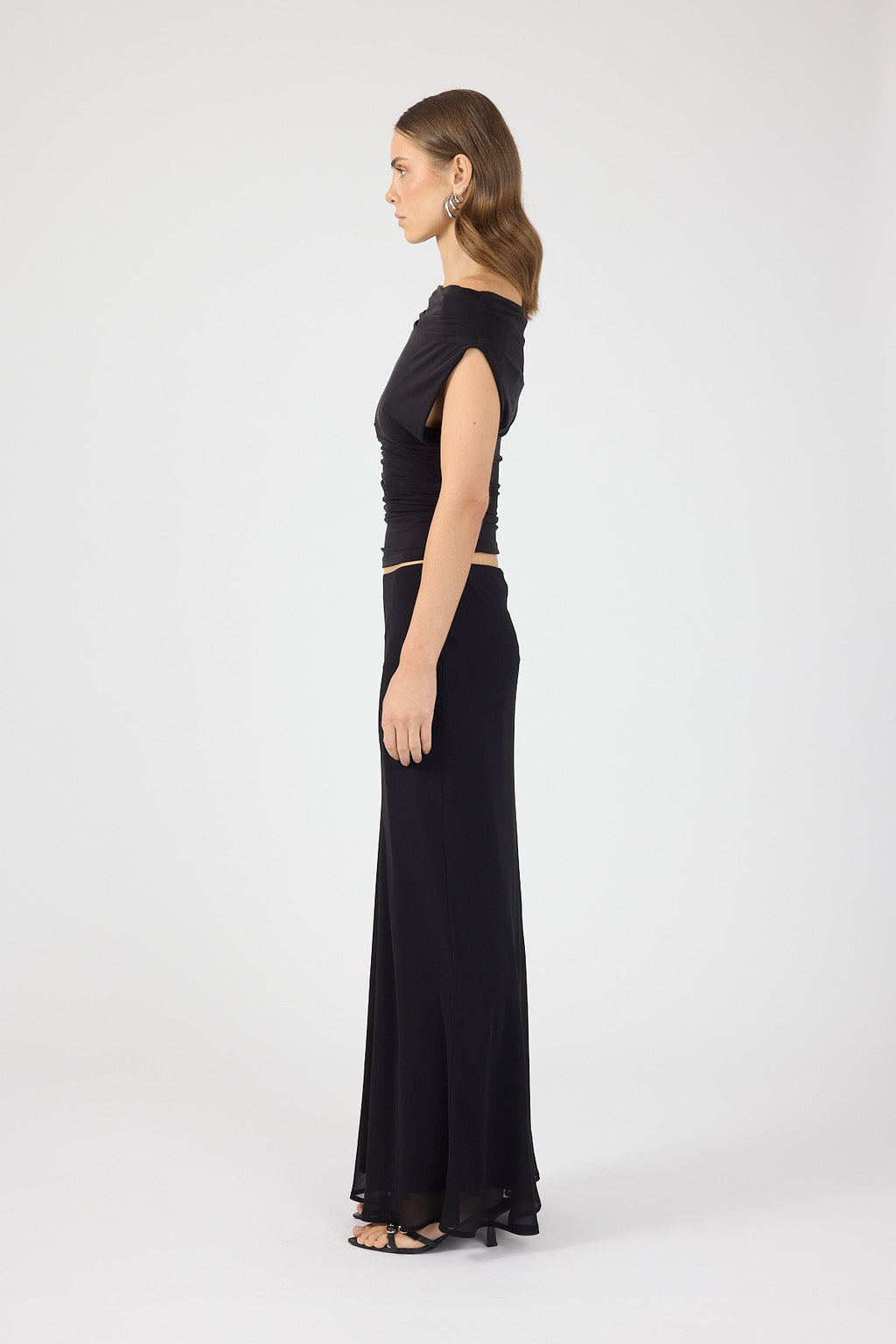 Chiffon Maxi Skirt Black