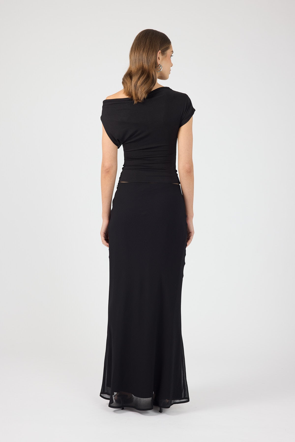 Chiffon Maxi Skirt Black