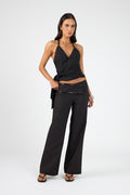 Mid Rise Pants Black