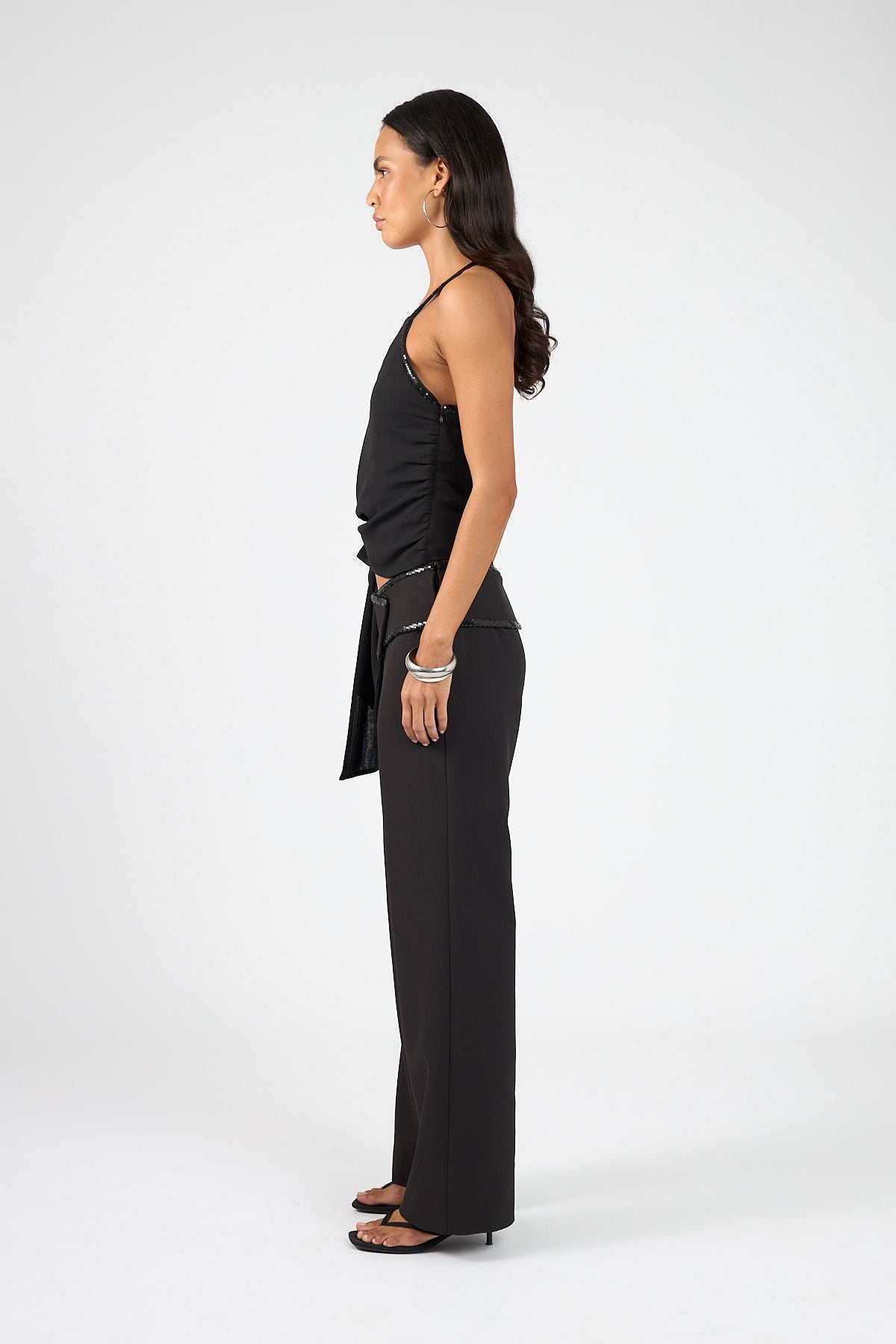 Mid Rise Pants Black