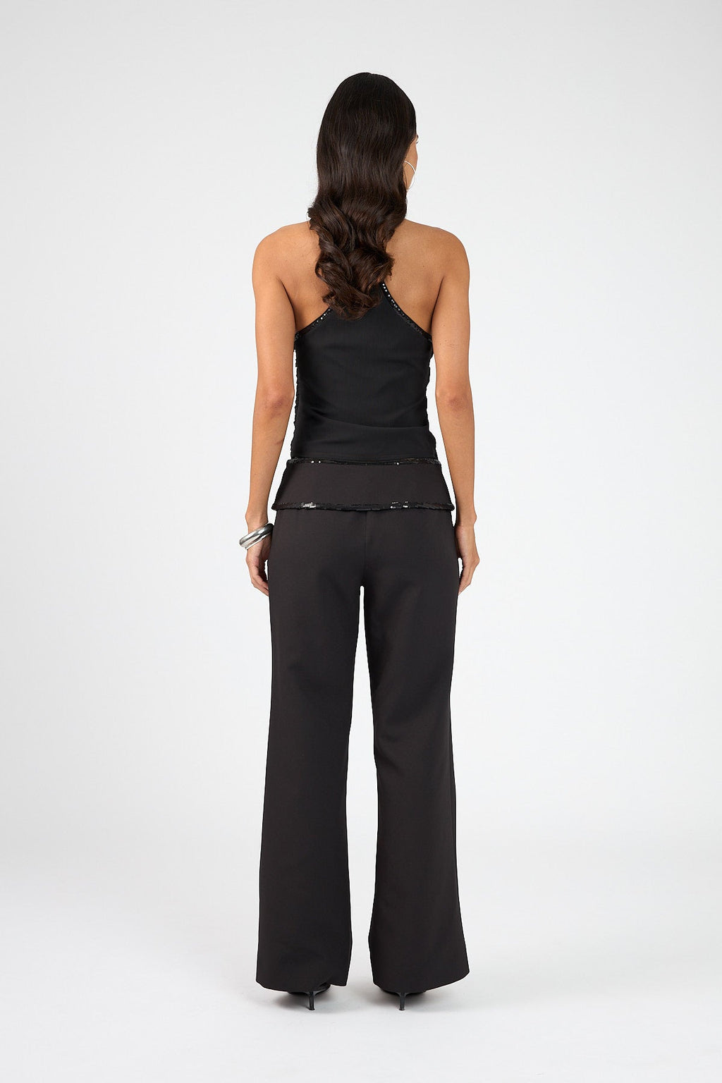 Mid Rise Pants Black