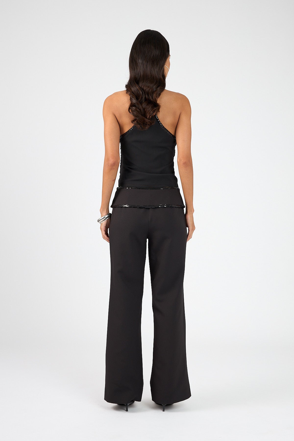 Mid Rise Pants Black