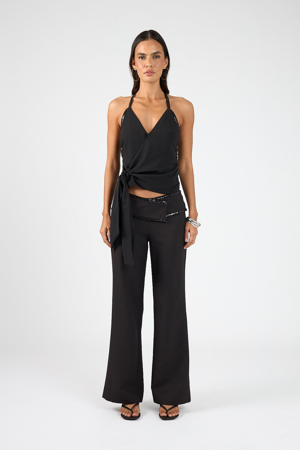 Mid Rise Pants Black