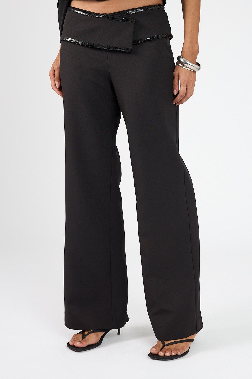 Mid Rise Pants Black