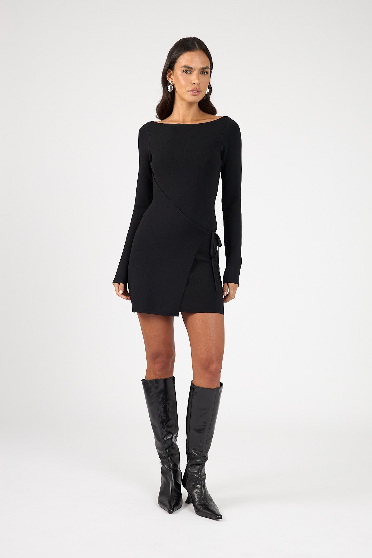 Knit Mini Dress Black