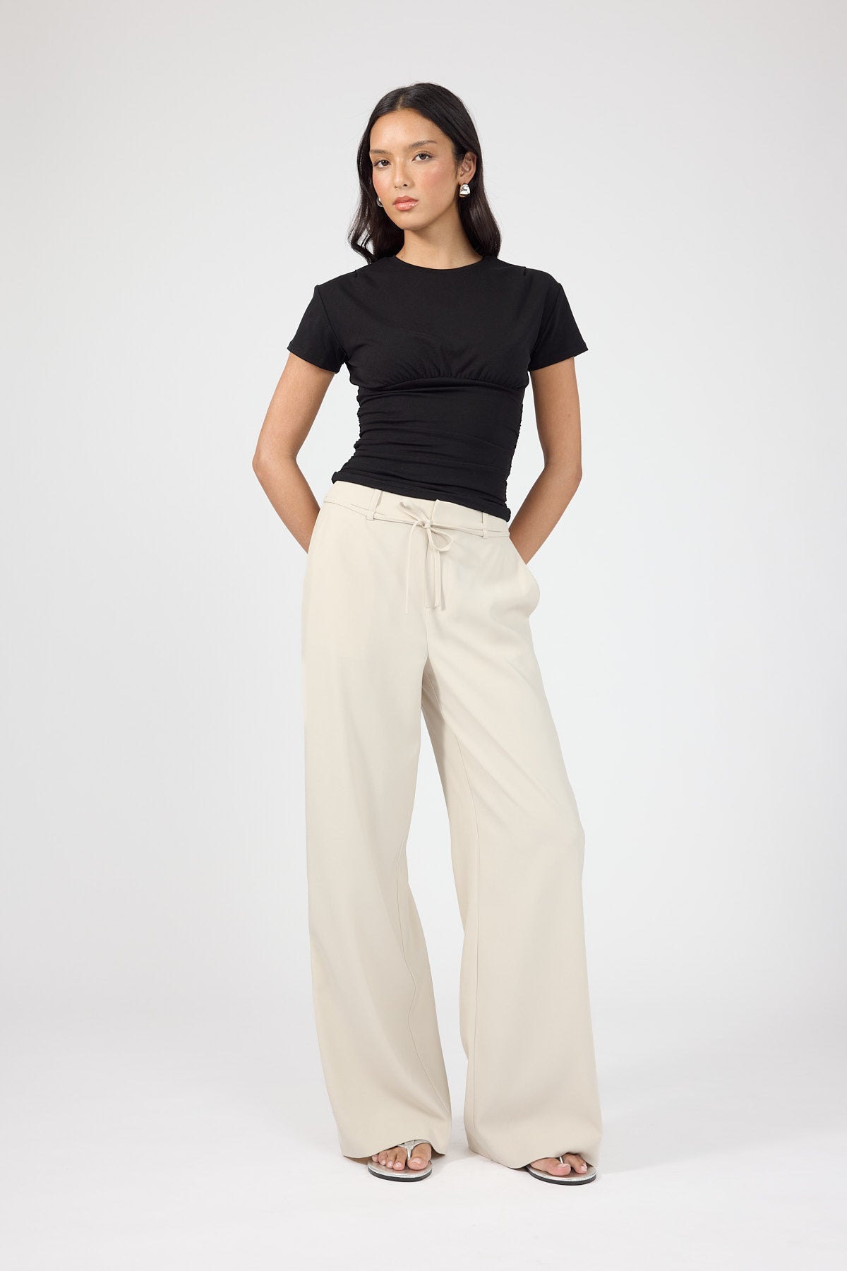 Mid Rise Pant Beige