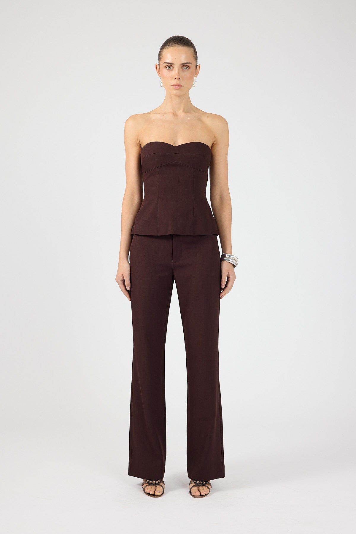 Mid Rise Pant Burgundy