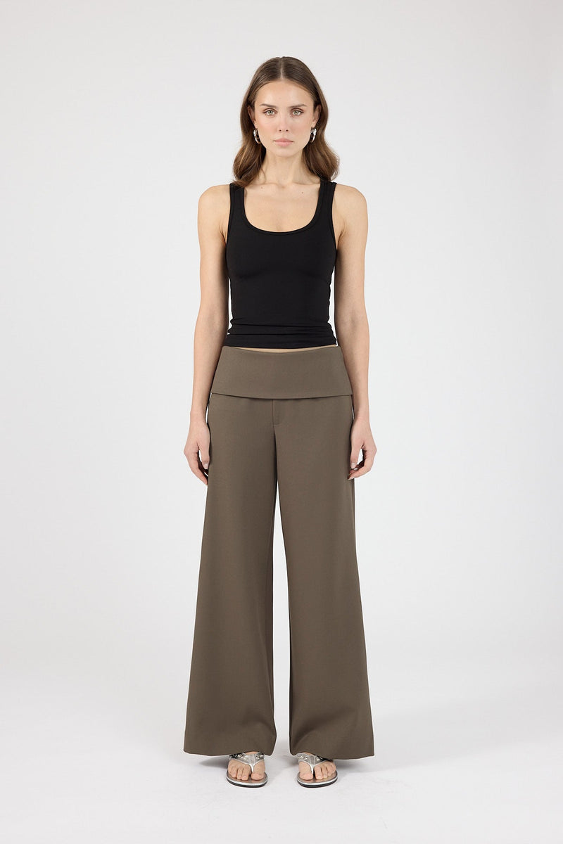 Fold Over Pant Taupe