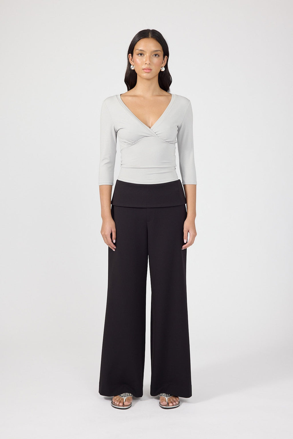 Fold Over Pant Black