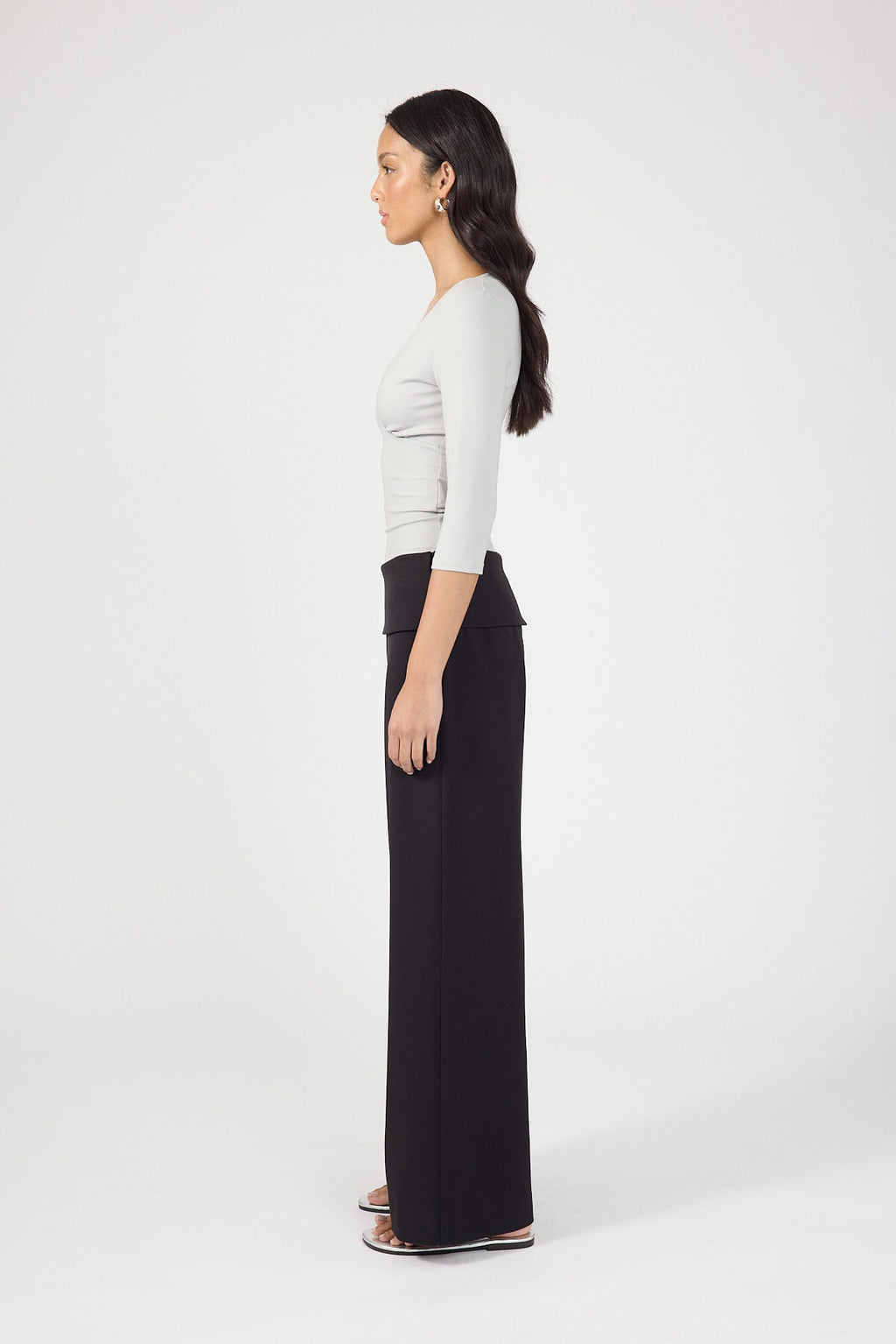 Fold Over Pant Black