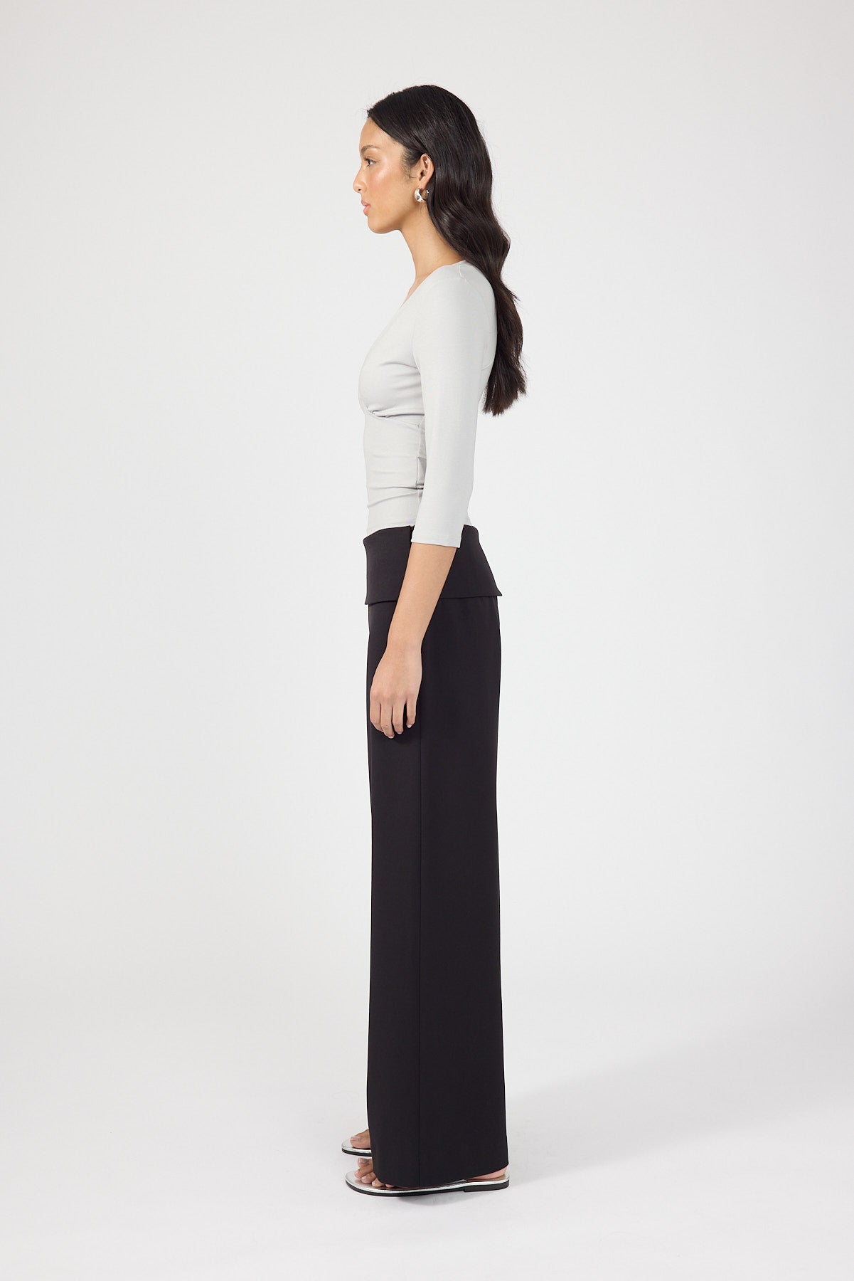 Fold Over Pant Black