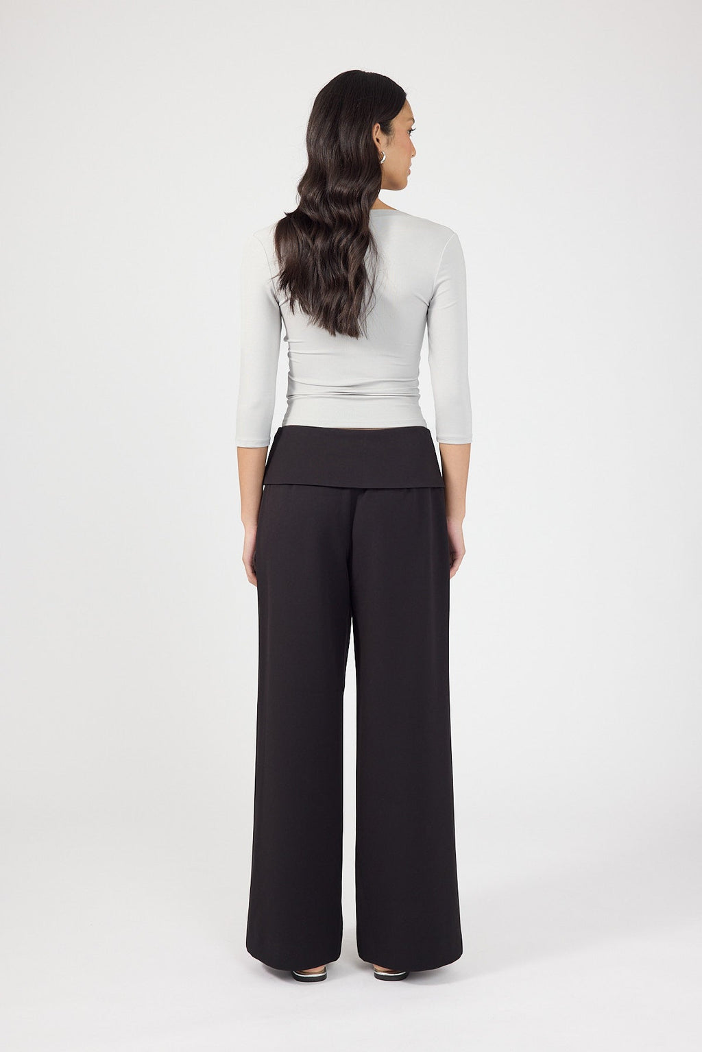 Fold Over Pant Black