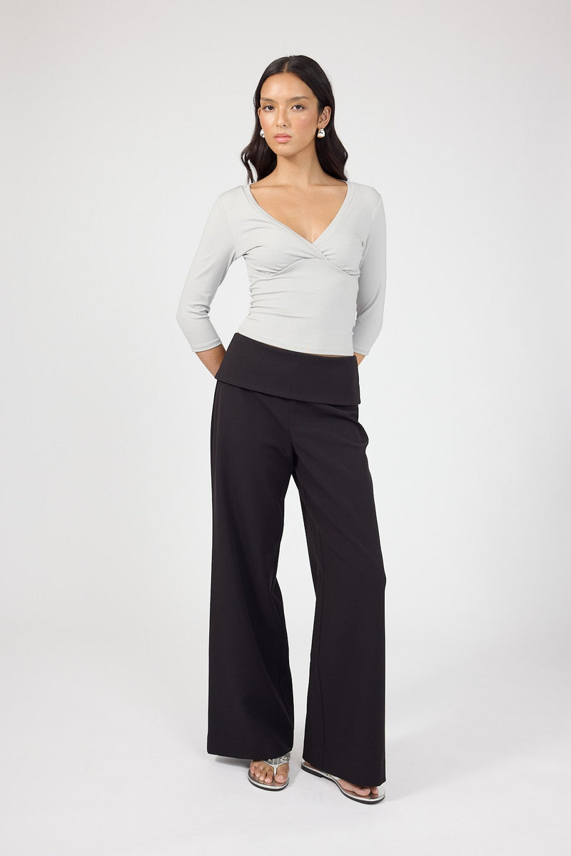 Fold Over Pant Black