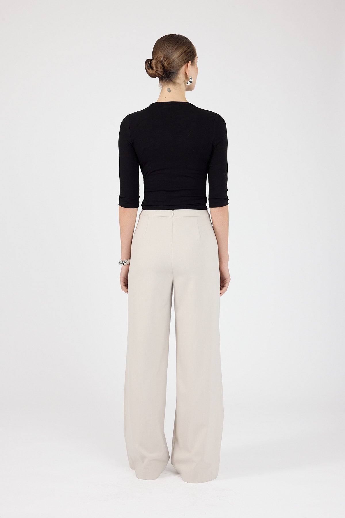 High Rise Pants Stone White