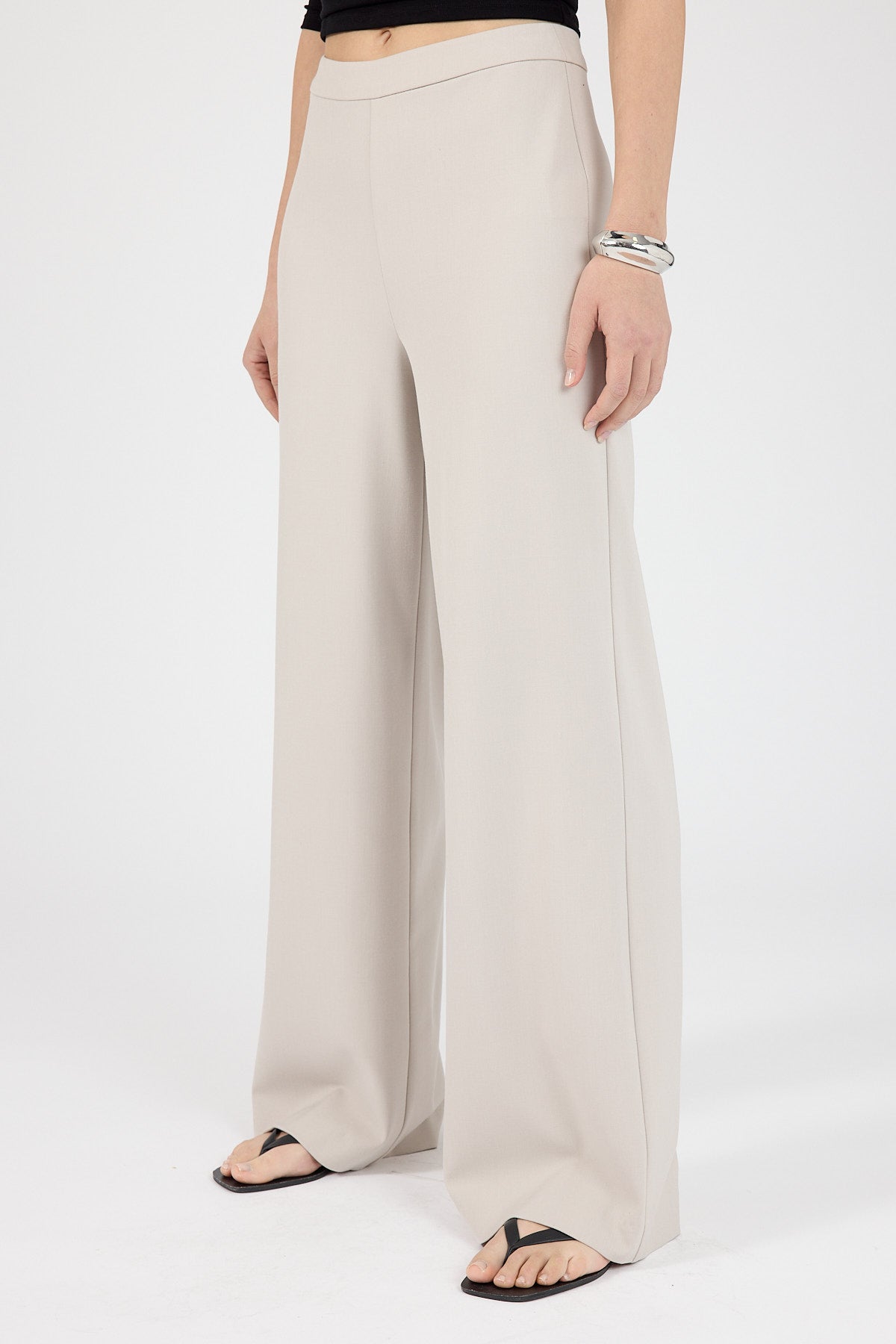 High Rise Pants Stone White
