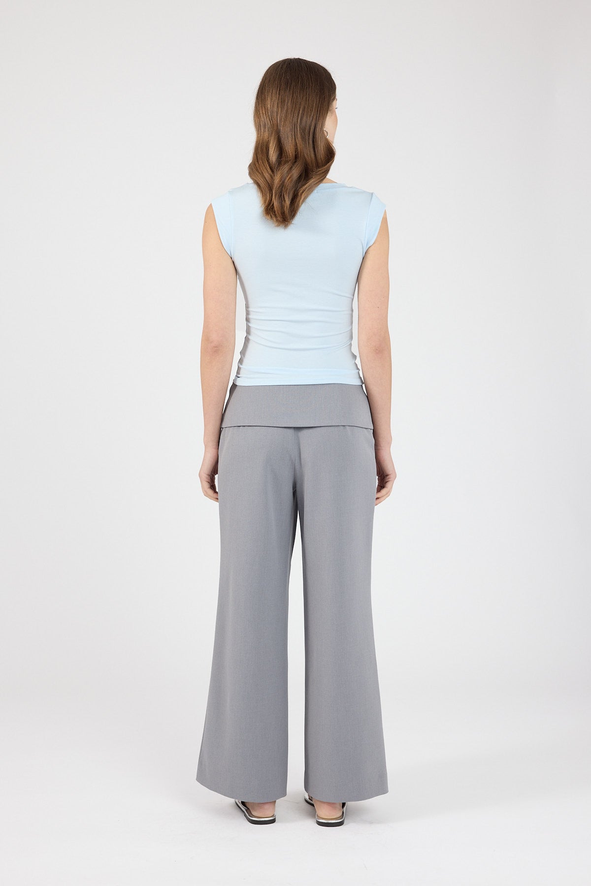 Petite Fold Over Pant Grey