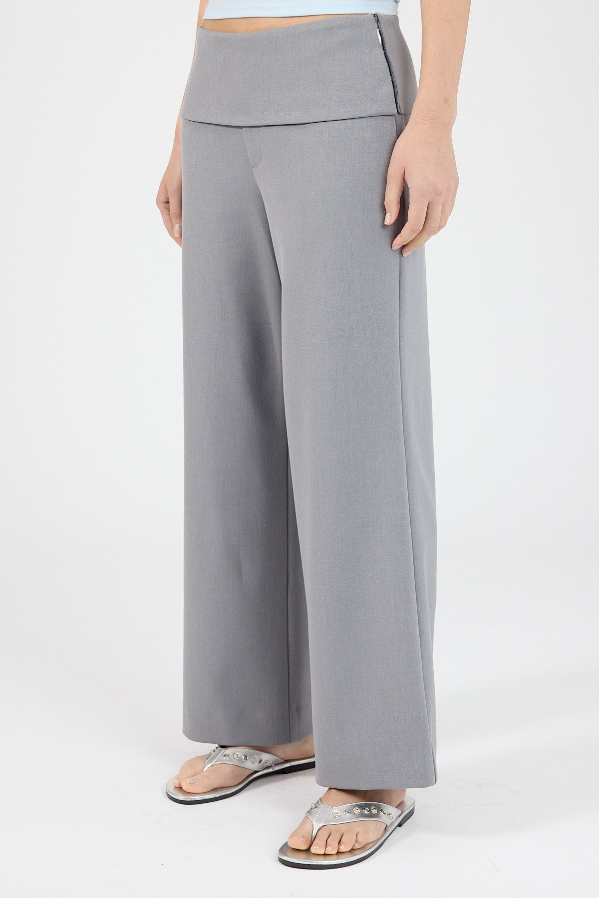 Petite Fold Over Pant Grey