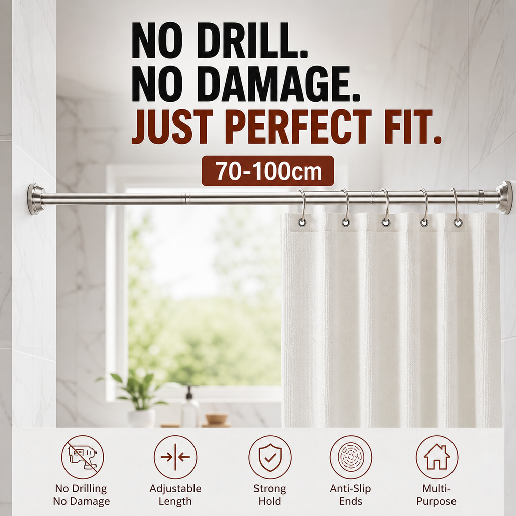 Barre de tension réglable sans perçage ¨C installation sans dommage, antidérapante et polyvalente, charge maximale de 15KG