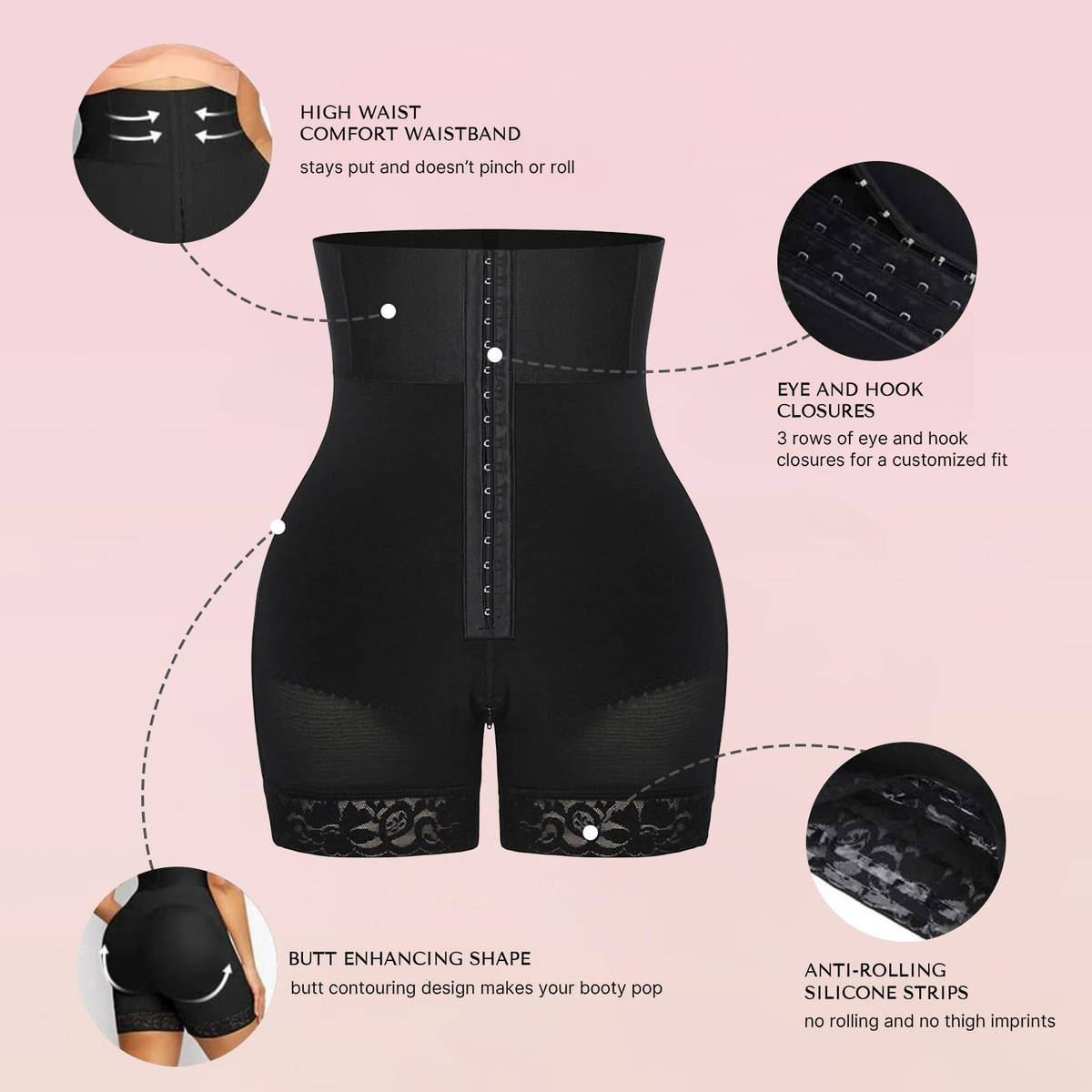 Damescorrigerende shorts met hoge taille-S-3XL