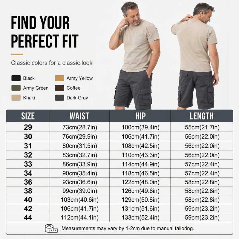 Pantaloncini cargo da uomo per attività all'aperto - Multitasche e traspiranti