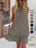 Jurk voor dames met geometrische print en strik ¨C stijlvol, elegant en moeiteloos chic