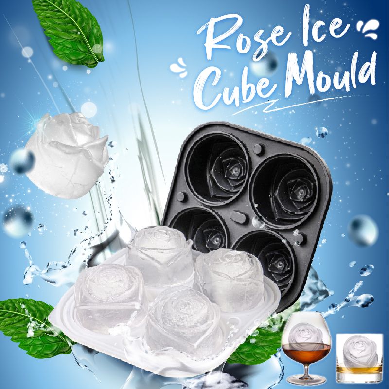 Molde grande de verano para cubitos de hielo con forma de rosa
