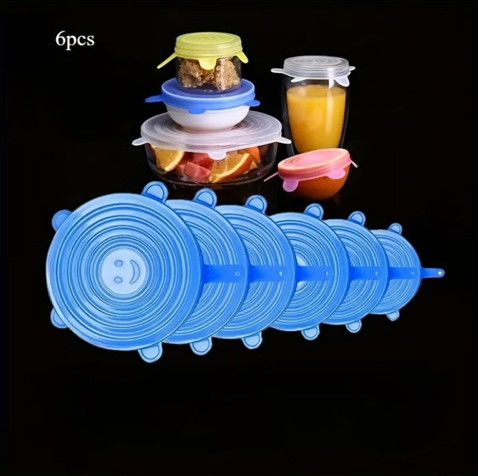 Couvercles en silicone Adpartner pour la conservation des aliments (lot de 6)