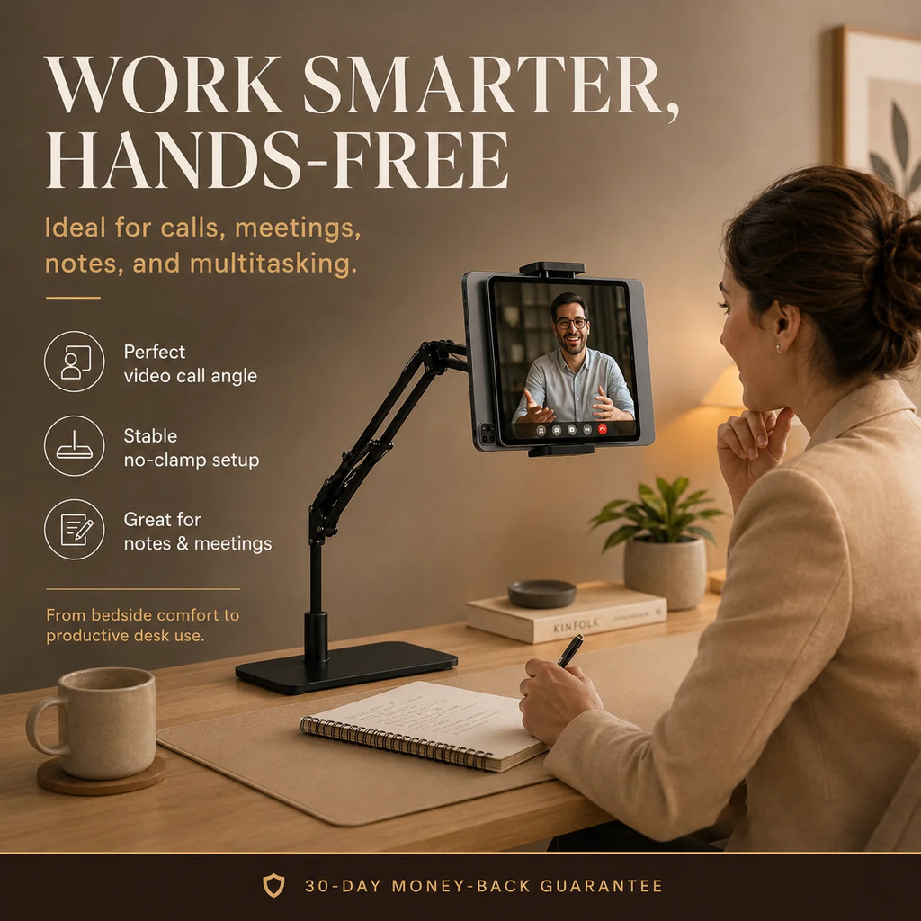 Supporto per telefono e tablet - senza morsetti, senza danneggiare i mobili - guarda, leggi ed effettua chiamate a mani libere a letto o alla scrivania
