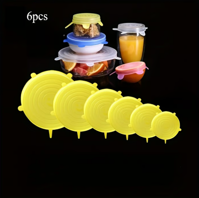 Couvercles en silicone Adpartner pour la conservation des aliments (lot de 6)