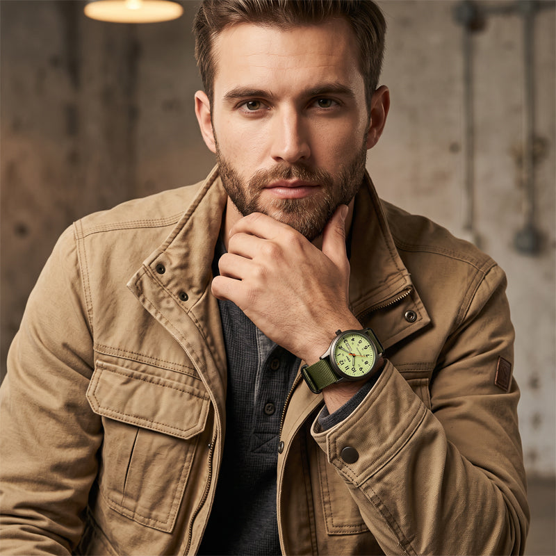 Orologio al quarzo da uomo con display luminoso