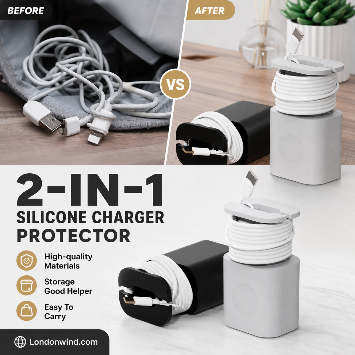 Free 2-in-1 Silicone Charger Protector