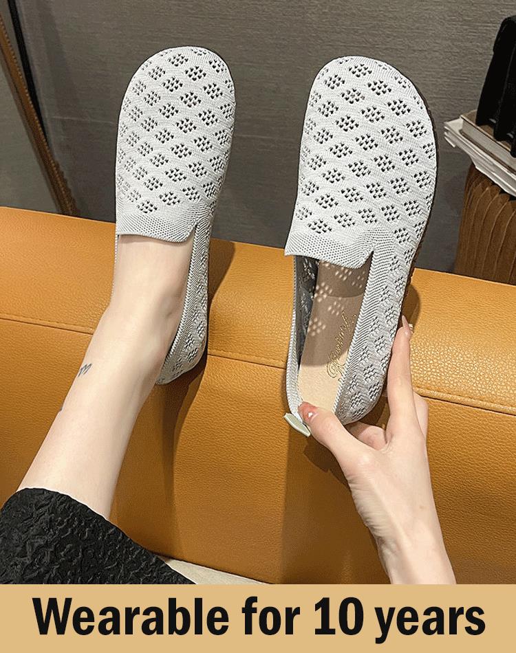 Scarpe da donna intrecciate, traforate e con suola morbida