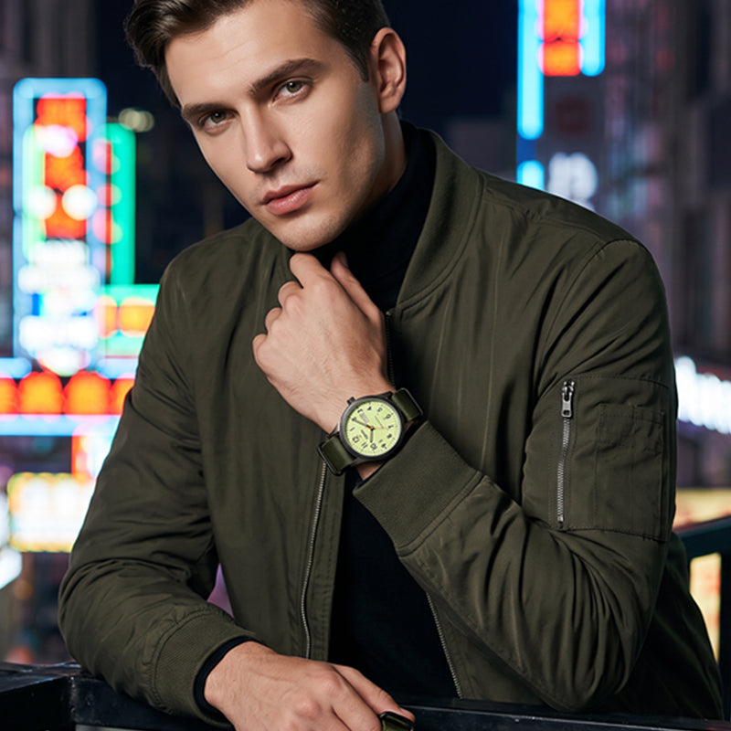 Orologio al quarzo da uomo con display luminoso