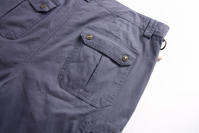 Short multifonctionnel de sport et de plein air pour homme - 8 poches, coton résistant, réglable