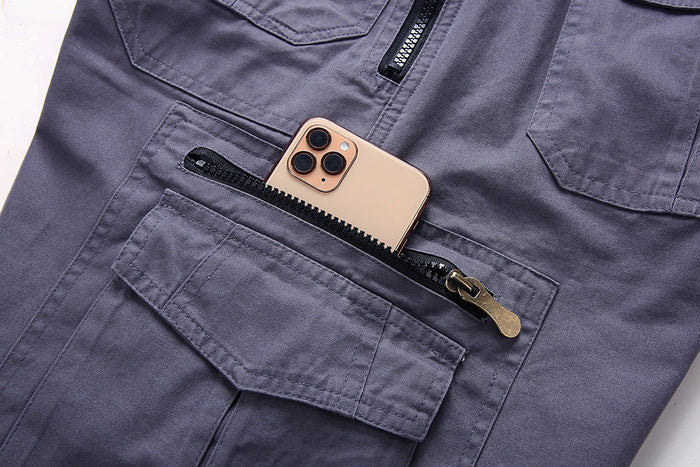 Short multifonctionnel de sport et de plein air pour homme - 8 poches, coton résistant, réglable