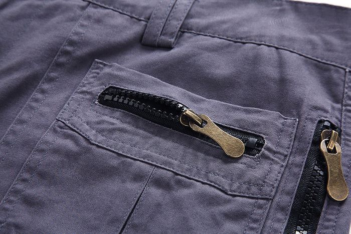 Short multifonctionnel de sport et de plein air pour homme - 8 poches, coton résistant, réglable
