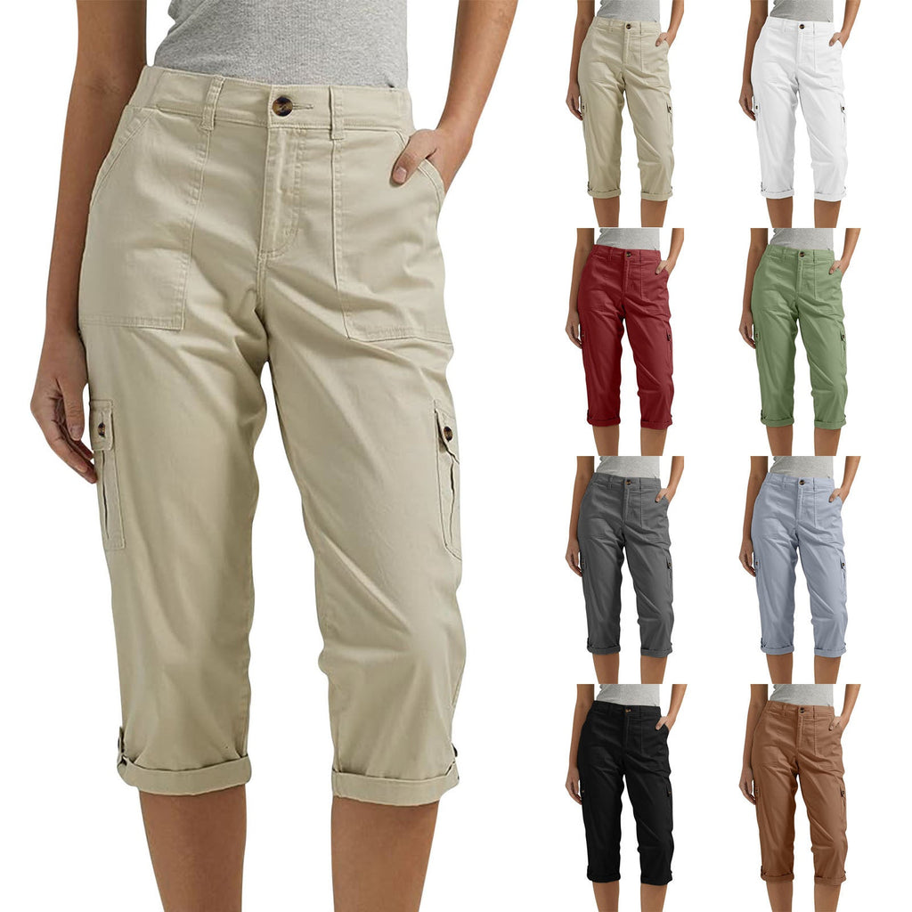 Pantaloncini casual da donna ad alta elasticità con tasche multiple - Comodi, funzionali e perfetti per l'estate