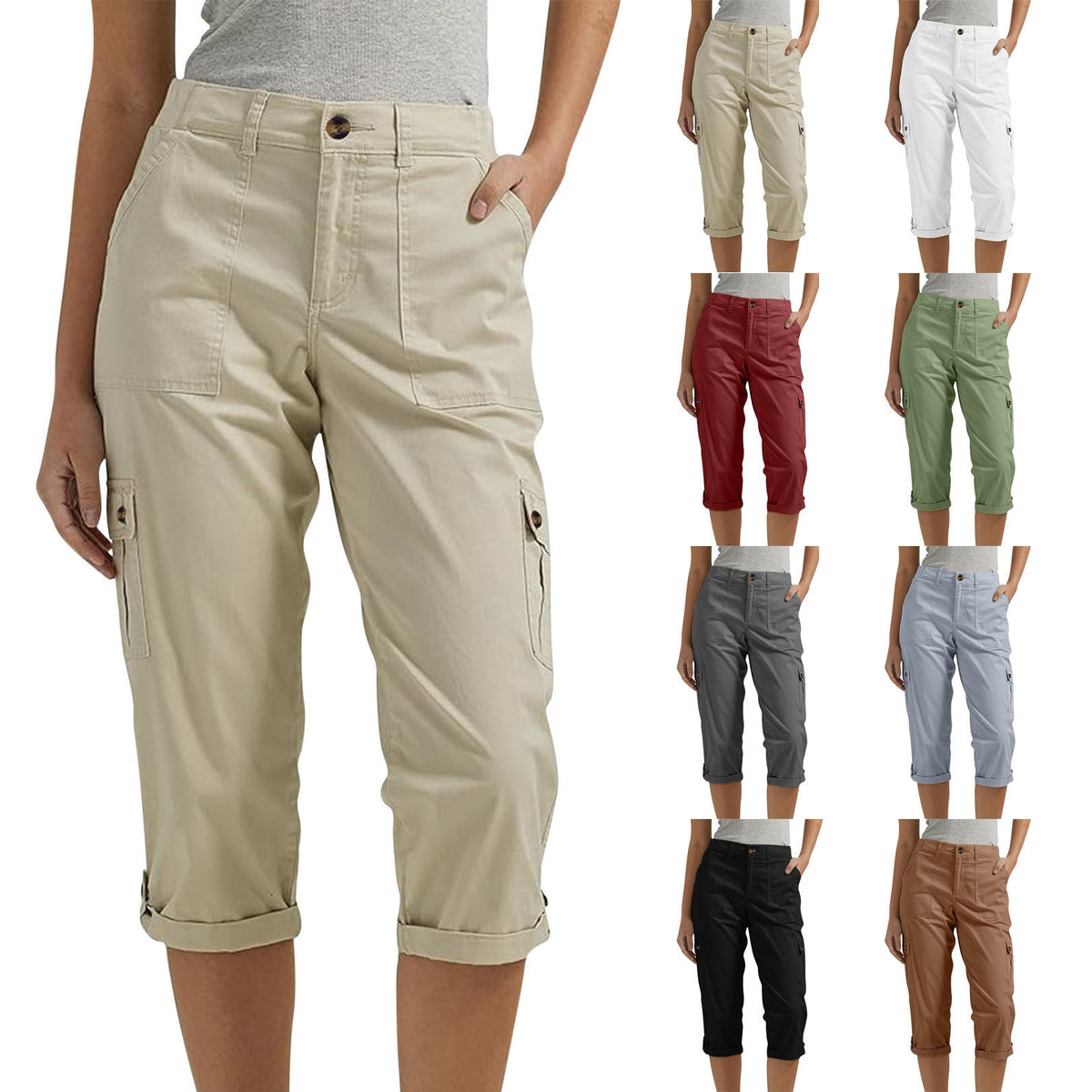 Pantaloncini casual da donna ad alta elasticità con tasche multiple - Comodi, funzionali e perfetti per l'estate