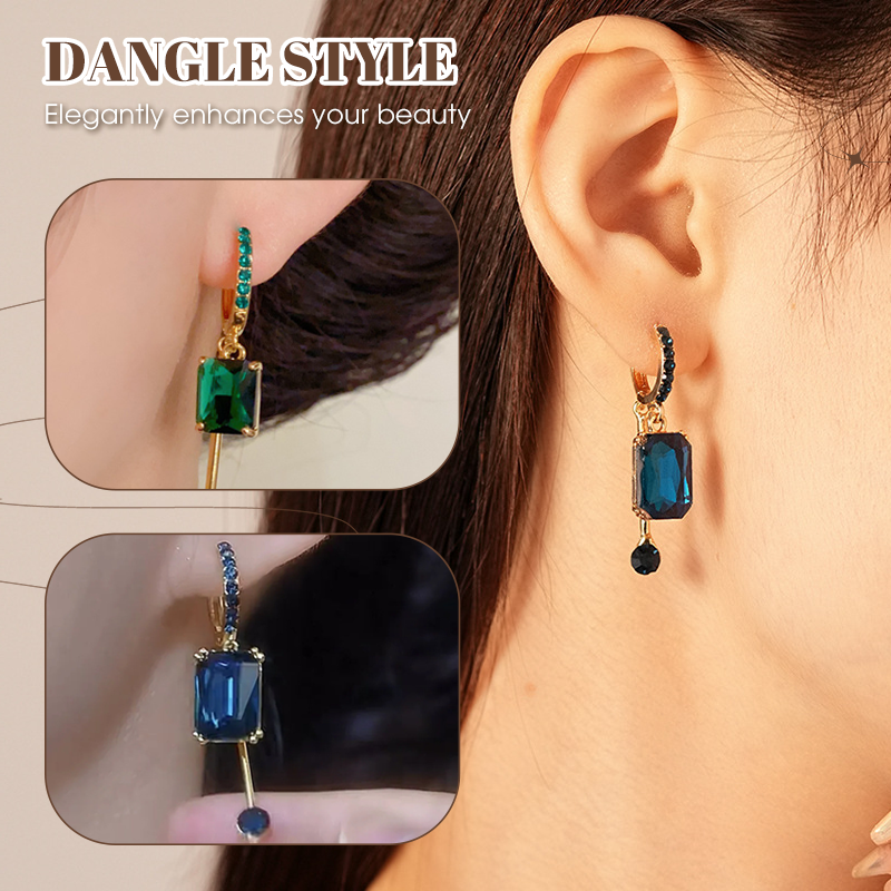 Elegant Vintage Synthetic Diamond Drop Earrings