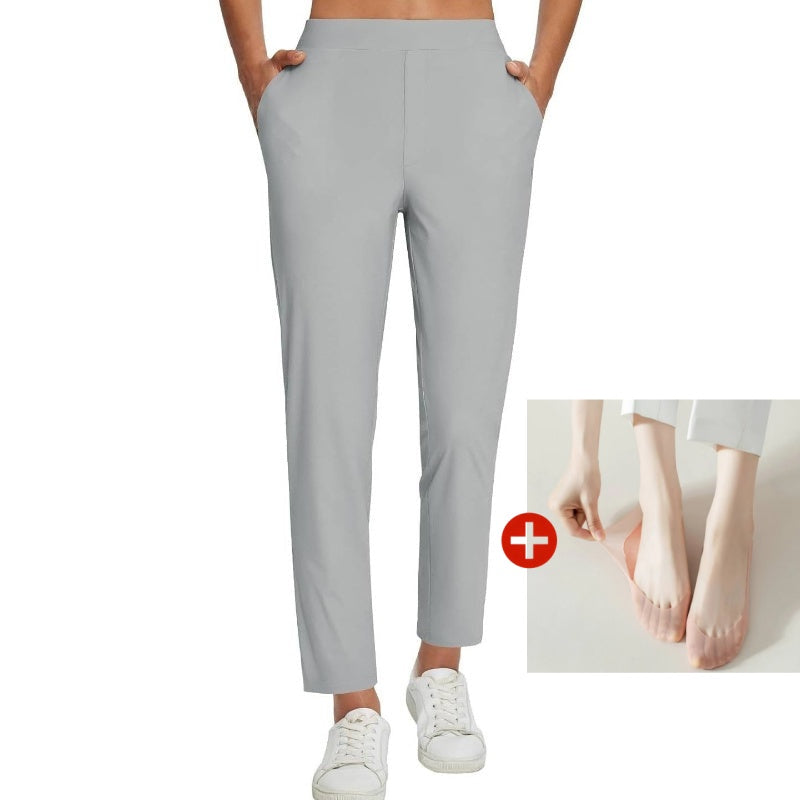Pantalon taille haute à poches zippées ¨C ventre plat et extensible respirant