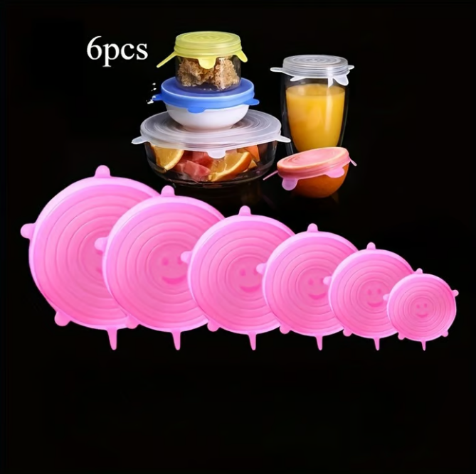 Couvercles en silicone Adpartner pour la conservation des aliments (lot de 6)