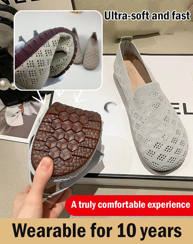 Scarpe da donna intrecciate, traforate e con suola morbida
