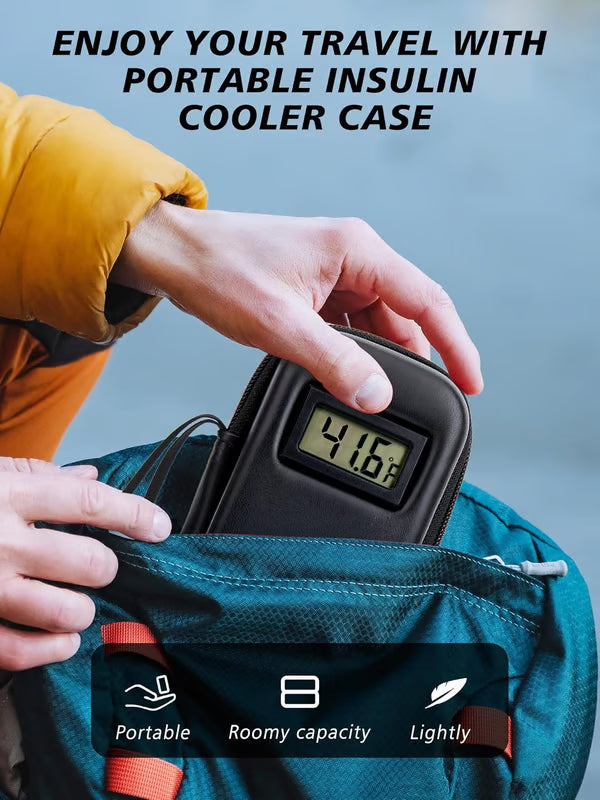Estuche de viaje refrigerante para insulina con pantalla de temperatura