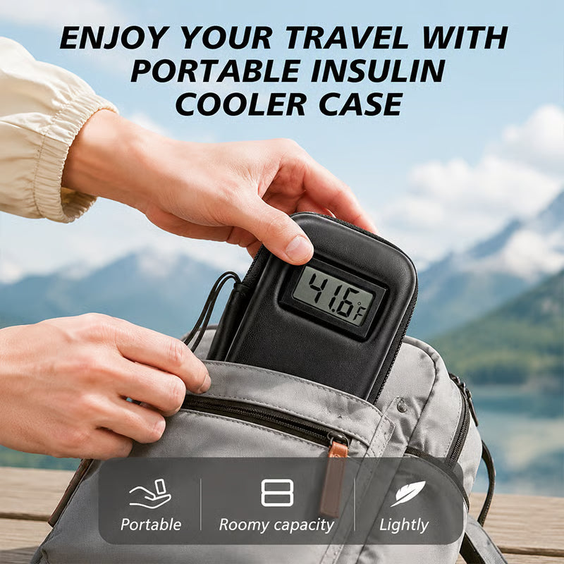 Estuche de viaje refrigerante para insulina con pantalla de temperatura