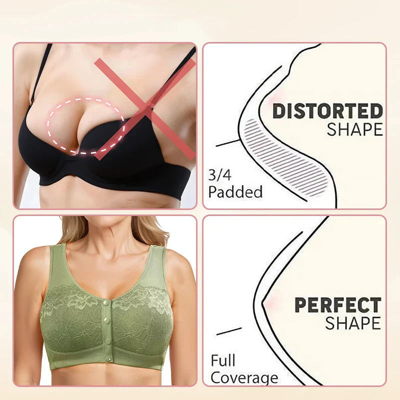 GRANDE PROMOTION Soutien-gorge sculptant confortable sans armatures à fermeture frontale